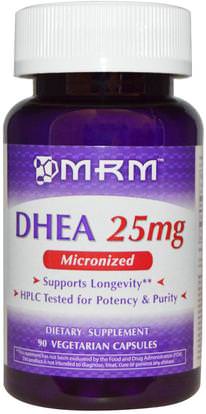 MRM, DHEA, 25 mg, 90 Veggie Caps ,المكملات الغذائية، بريغنينولون، ديا