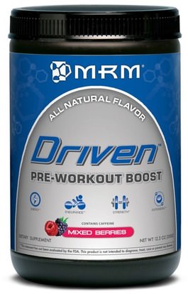 MRM, Driven, Pre-Workout Boost, Mixed Berries, 12.3 oz (350 g) ,والرياضة، تجريب