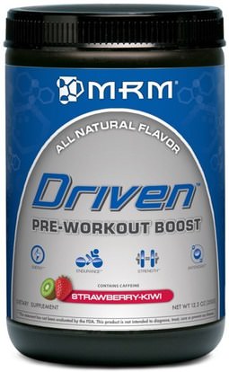 MRM, Driven, Pre-Workout Boost, Strawberry-Kiwi, 12.3 oz (350 g) ,الرياضة، تجريب، العضلات