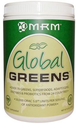 MRM, Global Greens, 8 oz (225 g) ,المكملات الغذائية، سوبرفوودس، الخضر