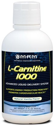 MRM, L-Carnitine 1000, Natural Vanilla Flavor, 17 fl oz (503 ml) ,الجمال، مكافحة الشيخوخة