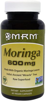 MRM, Moringa, 600 mg, 60 Veggie Caps ,الأعشاب، كبسولات المورينجا، الصحة، الطاقة