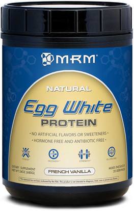 MRM, Natural Egg White Protein, French Vanilla, 24 oz (680 g) ,والمكملات الغذائية، والبروتين، وبروتين البيض الأبيض