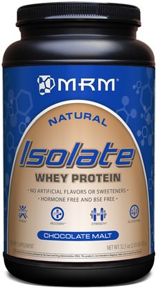 MRM, Natural Isolate Whey Protein, Chocolate Malt, 32.5 oz (922 g) ,المكملات الغذائية، بروتين مصل اللبن