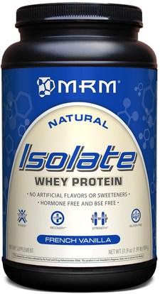 MRM, Natural Isolate Whey Protein, French Vanilla, 3.19 oz (904 g) ,المكملات الغذائية، بروتين مصل اللبن