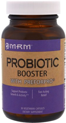 MRM, Probiotic Booster with Preforpro, 30 Veggie Caps ,المكملات الغذائية، البروبيوتيك