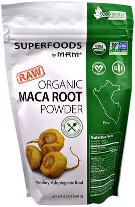 MRM, RAW Organic Maca Root Powder, 8.5 oz (240 g) ,الصحة، الرجال، الببغاء، المكملات الغذائية، أدابتوغين