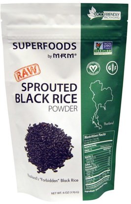 MRM, Superfoods, Sprouted Black Rice Powder, RAW, 6 oz (170 g) ,المكملات الغذائية، سوبرفوودس