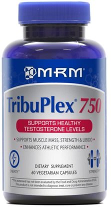 MRM, TribuPlex 750, 60 Veggie Caps ,الصحة، الرجال، التستوستيرون، الرياضة، العضلات