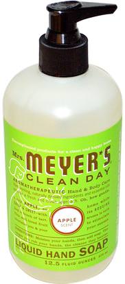 Mrs. Meyers Clean Day, Liquid Hand Soap, Apple Scent, 12.5 fl oz (370 ml) ,حمام، الجمال، الصابون