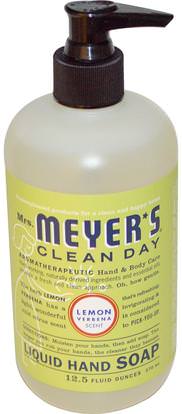Mrs. Meyers Clean Day, Liquid Hand Soap, Lemon Verbena Scent, 12.5 fl oz (370 ml) ,حمام، الجمال، الصابون