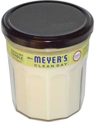Mrs. Meyers Clean Day, Scented Soy Candle, Lemon Verbena Scent, 7.2 oz ,حمام، الجمال، الشمعات