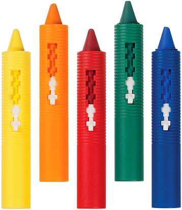 Munchkin, Bath Crayons, 5 Bath Crayons ,أطفال صحة، أطفال اللعب، حمام اللعب