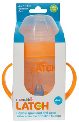Munchkin, Latch, Transition Cup, 4 oz (118 ml) ,صحة الأطفال، أطفال الأطعمة، تغذية الطفل، سيبي الكؤوس