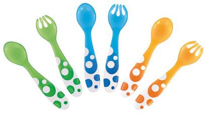 Munchkin, Multi Forks & Spoons, 12+ Months, 6 Pieces ,صحة الأطفال، أطفال الأطعمة، أدوات المطبخ، ملاعق السكاكين شوكة