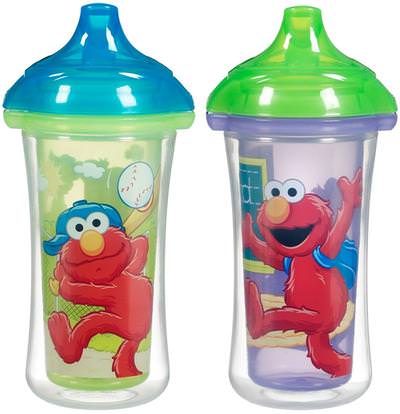Munchkin, Sesame Street, Insulated Sippy Cups, 9 oz (266 ml) Each ,صحة الأطفال، والأغذية للأطفال