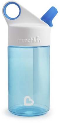Munchkin, Sport, Kids Reusable Bottle, 18+ Months, Blue, 12 oz (355 ml) ,صحة الأطفال، والأغذية للأطفال