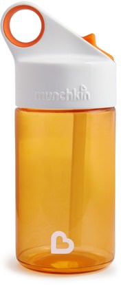 Munchkin, Sport, Kids Reusable Bottle, 18+ Months, Orange, 12 oz (355 ml) ,صحة الأطفال، والأغذية للأطفال
