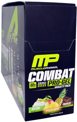 MusclePharm, Combat Pro Gel, Variety Pack, 12 Gels, 1.62 oz (46 g) Each ,والصحة، والطاقة، والرياضة، والرياضة