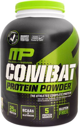 MusclePharm, Combat Protein Powder, Cookies N Cream, 64 oz (1814 g) ,والمكملات الغذائية، والبروتين