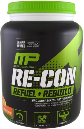 MusclePharm, Re-Con Refuel + Rebuild, Orange Cream, 35.98 oz (1.02 kg) ,الرياضة، الكرياتين