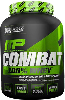 MusclePharm, Sport Series, Combat 100% Whey, Cappuccino, 80 oz (2269 g) ,المكملات الغذائية، بروتين مصل اللبن، والرياضة