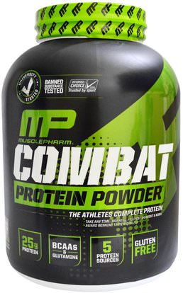 MusclePharm, Sport Series, Combat Protein Powder, Chocolate Milk, 4 lbs (1814 g) ,والمكملات الغذائية، والبروتين