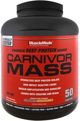 MuscleMeds, Carnivor Mass, Chocolate Peanut Butter, 6 lbs (2,744 g) ,والمكملات الغذائية، والبروتين