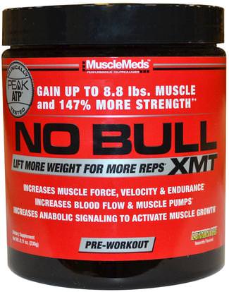 MuscleMeds, No Bull XMT, Pre-Workout, Lemon Ice, 8.11 oz (230 g) ,الرياضة، تجريب، العضلات