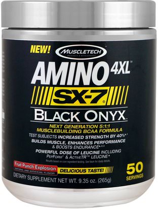 Muscletech, Amino 4XL, SX-7, Black Onyx, Fruit Punch Explosion, 9.35 oz (265 g) ,رياضات