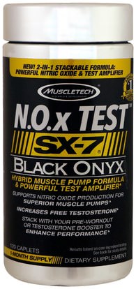 Muscletech, N.O.x Test, SX-7, Black Onyx, 120 Caplets ,والصحة، والطاقة، والرياضة