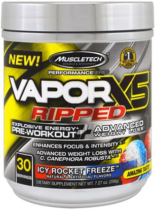 Muscletech, Performance Series, VaporX5 Ripped, Icy Rocket Freeze, 7.27 oz (206 g) ,والصحة، والطاقة، والرياضة