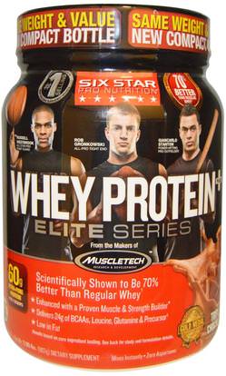 Six Star, Six Star Pro Nutrition, Whey Protein Plus, Elite Series, Triple Chocolate, 2.00 lbs (907 g) ,المكملات الغذائية، بروتين مصل اللبن، والرياضة