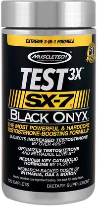 Muscletech, Test 3X, SX-7, Black Onyx, 120 Caplets ,رياضات