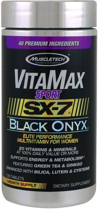 Muscletech, VitaMax Sport, SX-7, Black Onyx, For Women, 120 Tablets ,وفقدان الوزن، والنظام الغذائي، والرياضة
