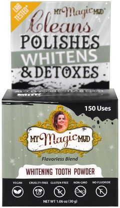 My Magic Mud, Whitening Tooth Powder, Flavorless Blend, 1.06 oz (30 g) ,حمام، الجمال، شفهي، الأسنان، تهتم صحة