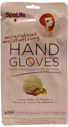 My Spa Life, Miraculous Moisturizing Hand Gloves, Cocoa Butter & Vitamin E, 1 Pair of Glove-Style Hand Masks ,حمام، الجمال، كريمات اليد