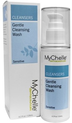 MyChelle Dermaceuticals, Cleansers, Gentle Cleansing Wash, Sensitive, 4.2 fl oz (124 ml) ,جمال، العناية بالوجه، نوع الجلد الوردية، البشرة الحساسة، منظفات الوجه