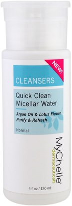 MyChelle Dermaceuticals, Cleansers, Quick Clean Micellar Water, Normal, 4 fl oz (120 ml) ,الجمال، العناية بالوجه