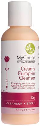MyChelle Dermaceuticals, Creamy Pumpkin Cleanser, Dry, Step 1, 4.4 fl oz (130 ml) ,الجمال، العناية بالوجه، منظفات الوجه