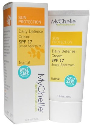 MyChelle Dermaceuticals, Daily Defense Cream, SPF 17, 1.2 fl oz (35 ml) ,الصحة، إلتحم، كريمات، ضوء، الجمال، تجميل الوجه، كير