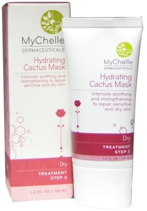 MyChelle Dermaceuticals, Hydrating Cactus Mask, 1.2 fl oz (35 ml) ,جمال، العناية بالوجه، نوع الجلد الوردية، البشرة الحساسة، أقنعة الوجه