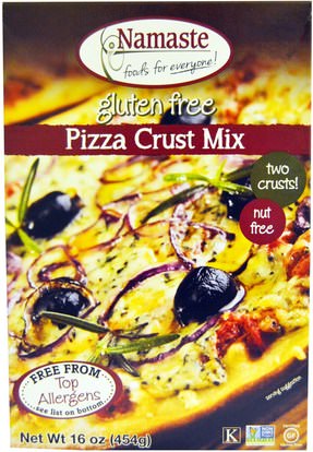 Namaste Foods, Pizza Crust Mix, Gluten Free, 16 oz (454 g) ,الطعام، خبز، العناصر
