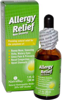 NatraBio, Allergy Relief, Non-Drowsy, 1 fl oz (30 ml) ,والصحة، والحساسية، والحساسية