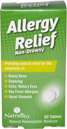 NatraBio, Allergy Relief, Non-Drowsy, 60 Tablets ,والصحة، والحساسية، والحساسية