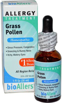 NatraBio, bioAllers, Allergy Treatment, Grass Pollen, 1 fl oz (30 ml) ,والمكملات الغذائية، المثلية، والحساسية، والحساسية