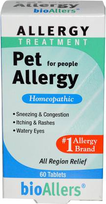NatraBio, bioAllers, Allergy Treatment, Pet Allergy for People, 60 Tablets ,والصحة، والحساسية، والحساسية