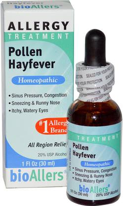 NatraBio, bioAllers, Allergy Treatment, Pollen Hayfever, 1 fl oz (30 ml) ,والمكملات الغذائية، المثلية، والحساسية، والحساسية