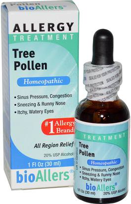 NatraBio, BioAllers, Tree Pollen, Allergy Treatment, 1 fl oz (30 ml) ,والمكملات الغذائية، المثلية، والحساسية، والحساسية