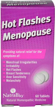 NatraBio, Hot Flashes Menopause, 60 Tablets ,والصحة، والنساء، وانقطاع الطمث